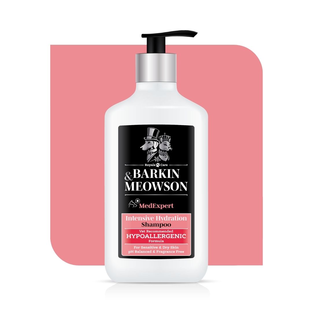 Barkin Meowson shampoo bottle with pump on a white background