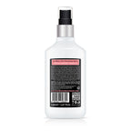 White spray bottle with black label on a white background