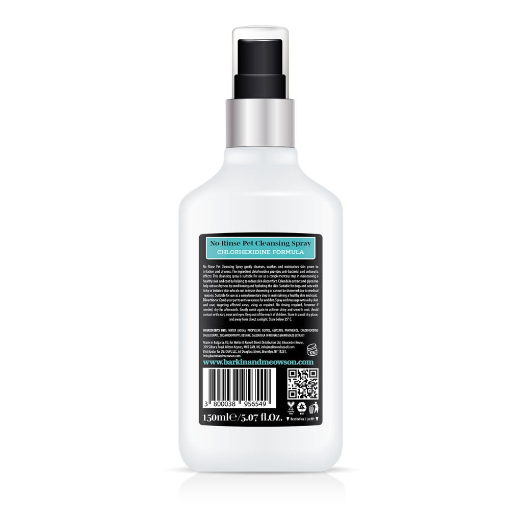 White spray bottle with black label on a white background