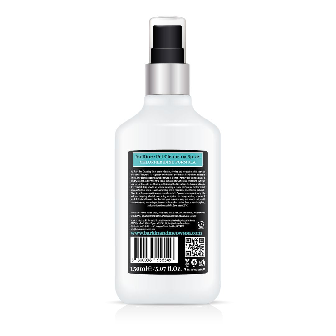 White spray bottle with black label on a white background