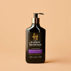 Barkin Meowson pet shampoo bottle on a beige background