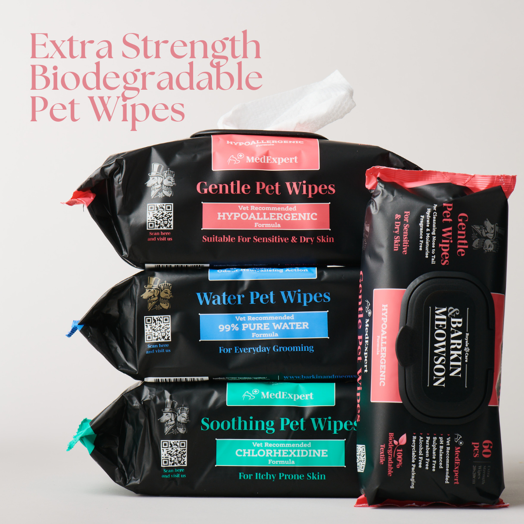 NEW Hypoallergenic Pet Wipes for Sensitive Skin 60pcs