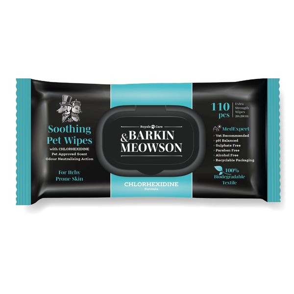 NEW Chlorhexidine Soothing Pet Wipes for Itchy Skin 110pcs