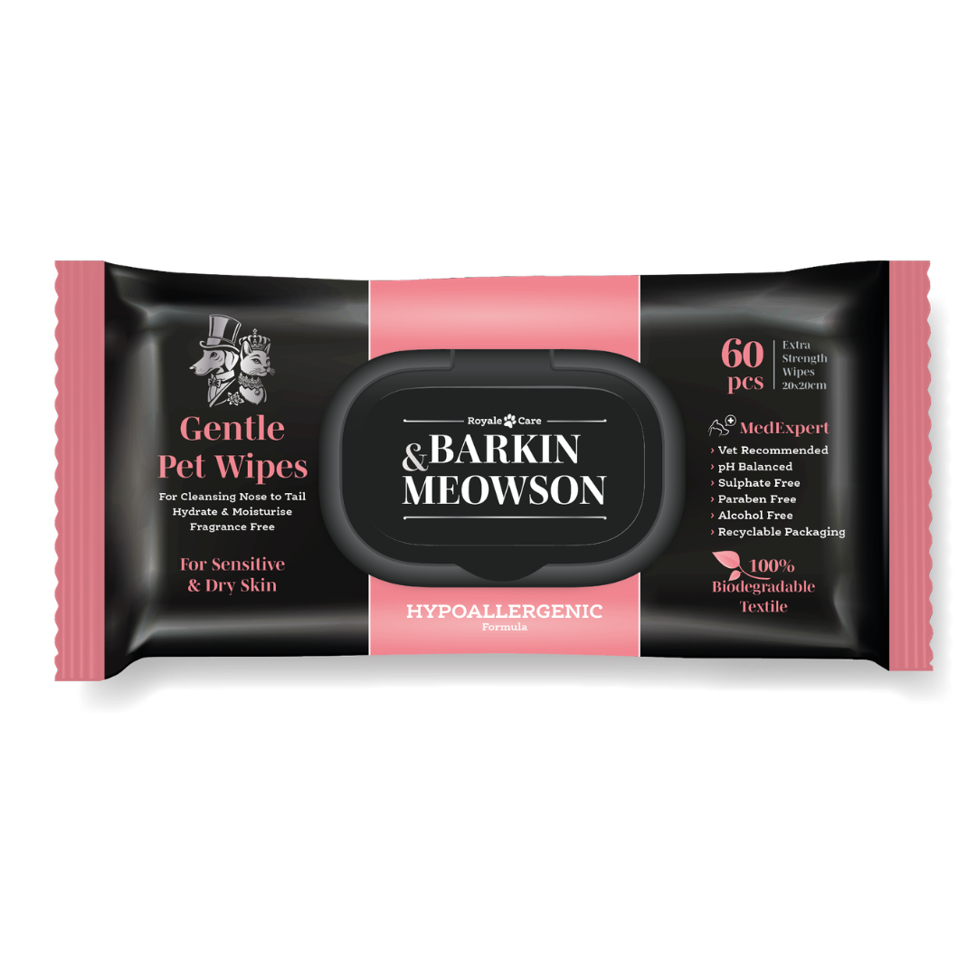NEW Hypoallergenic Pet Wipes for Sensitive Skin 60pcs