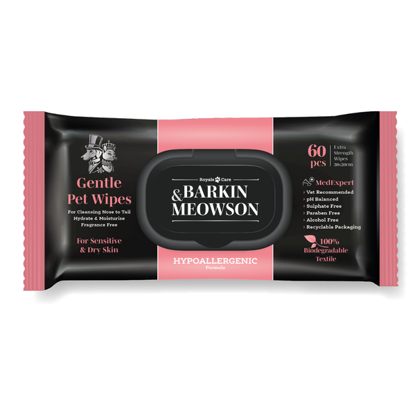 NEW Hypoallergenic Pet Wipes for Sensitive Skin 60pcs